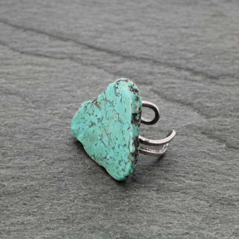 Stone Slab Adjustable Ring with Double Band - Image 2