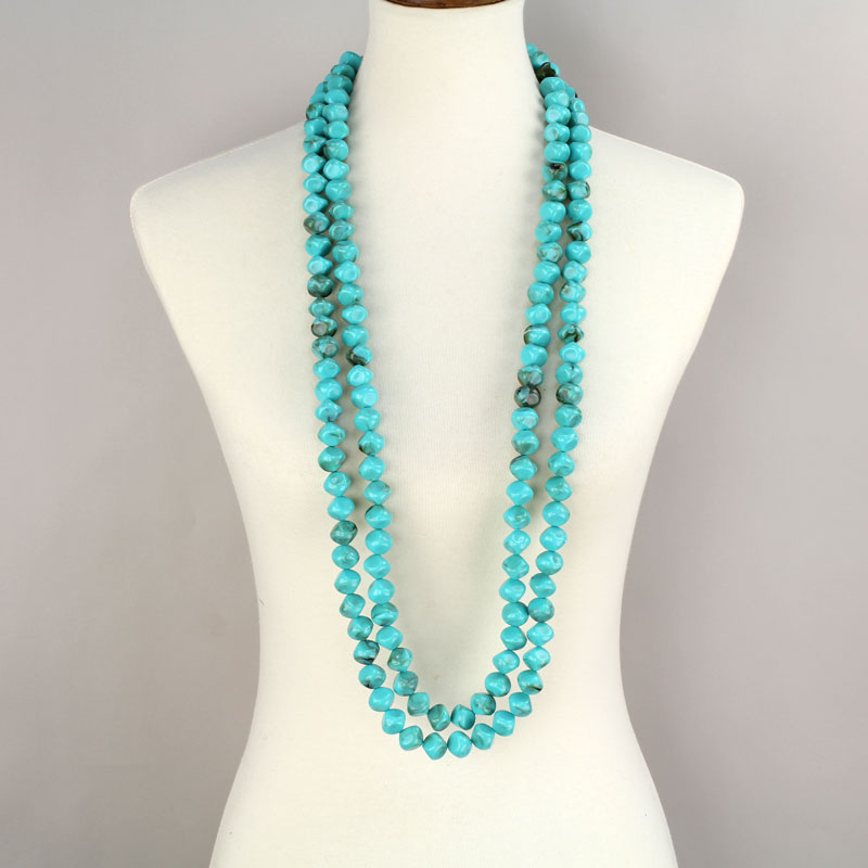 Layered Turquoise Bead Necklace - Image 2