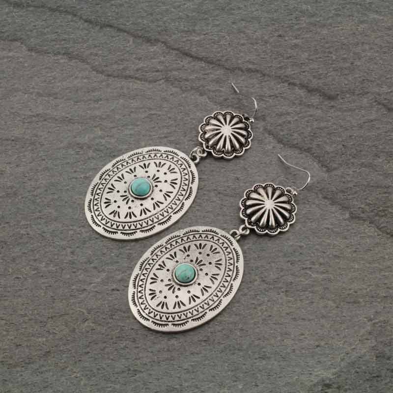 Concho Natural Stone Earrings