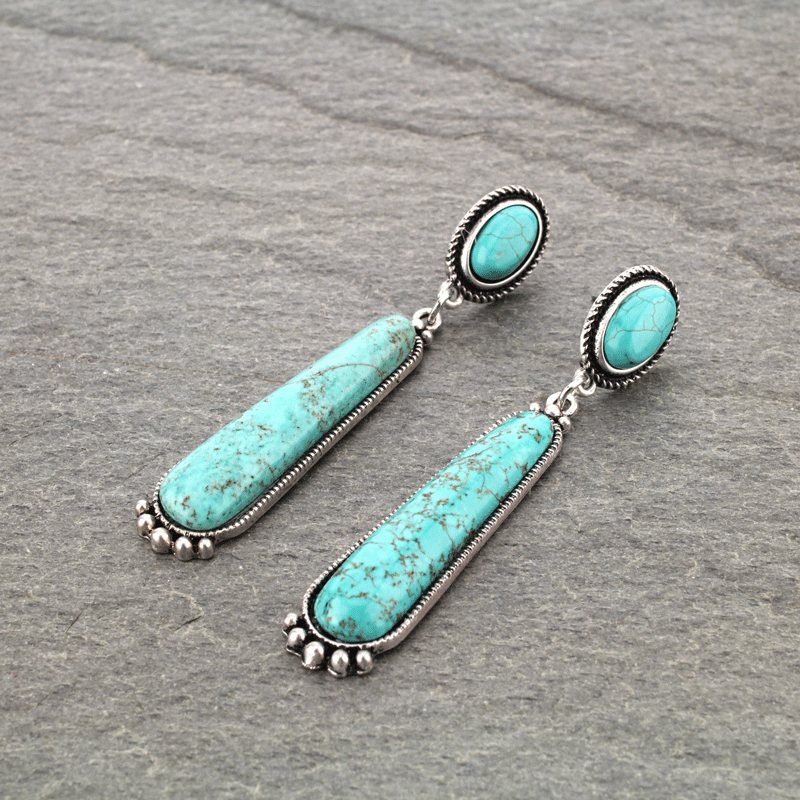 Natural Stone Post Earrings