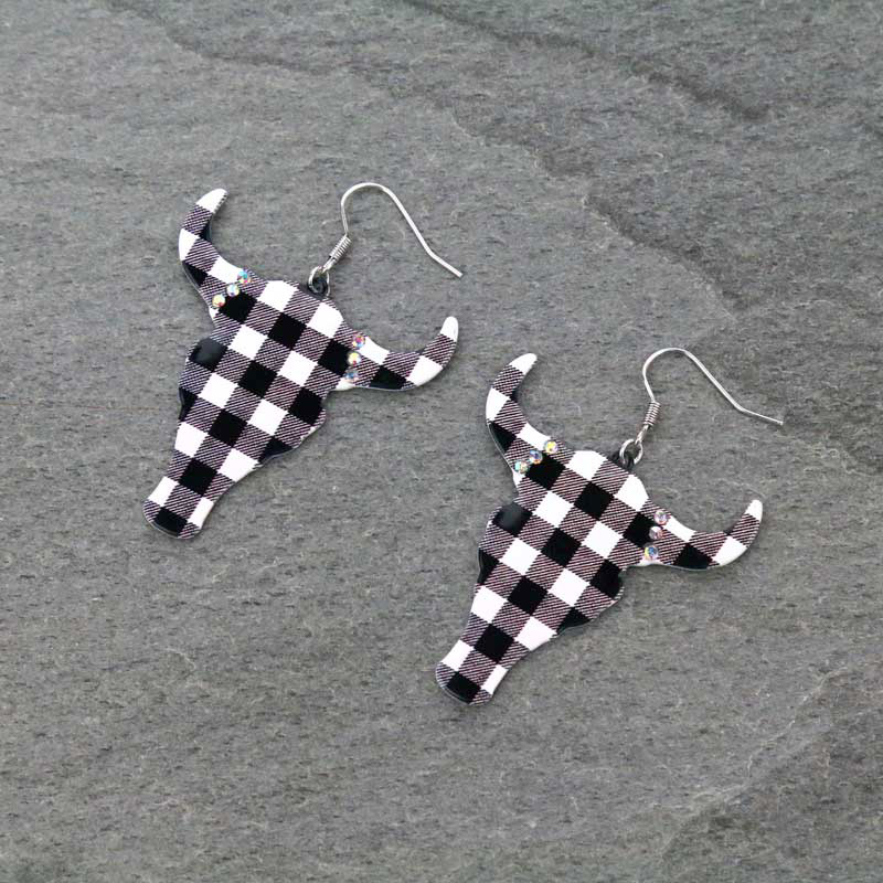 Steer Head Fish Hook Earrings