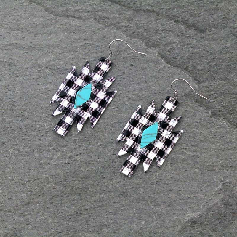 Western Aztec Casting Fish Hook Earrings