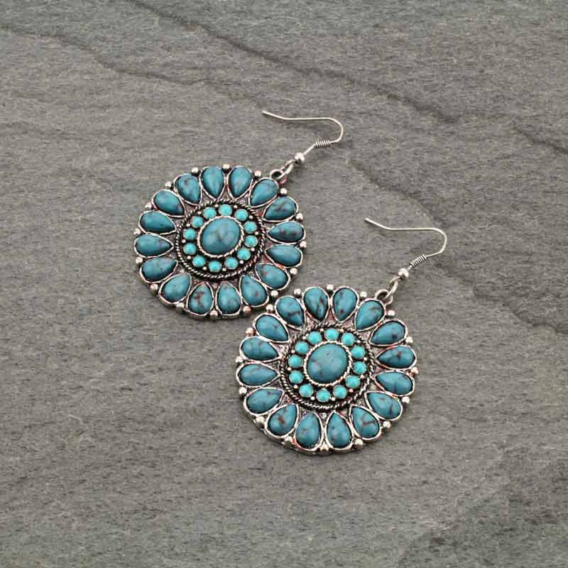 Concho Fish Hook Earrings