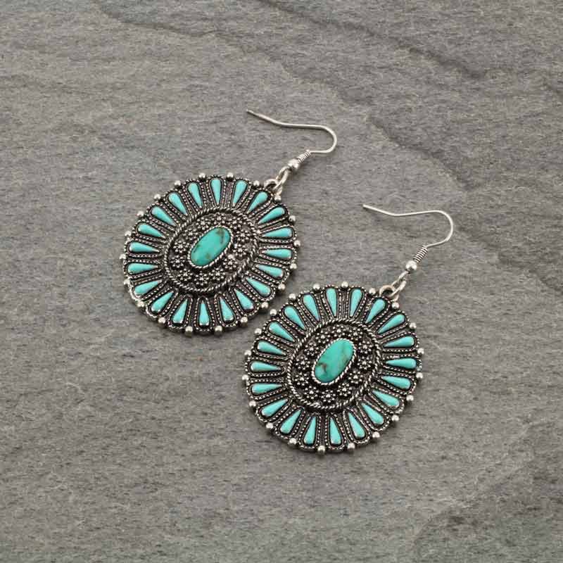 Concho Fish Hook Earrings
