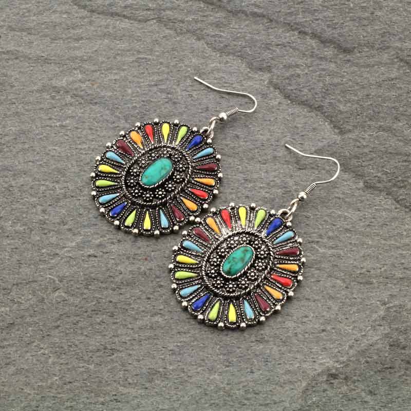 Concho Fish Hook Earrings