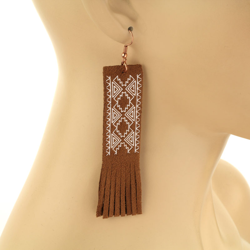 Suede Fish Hook Earrings - Image 2