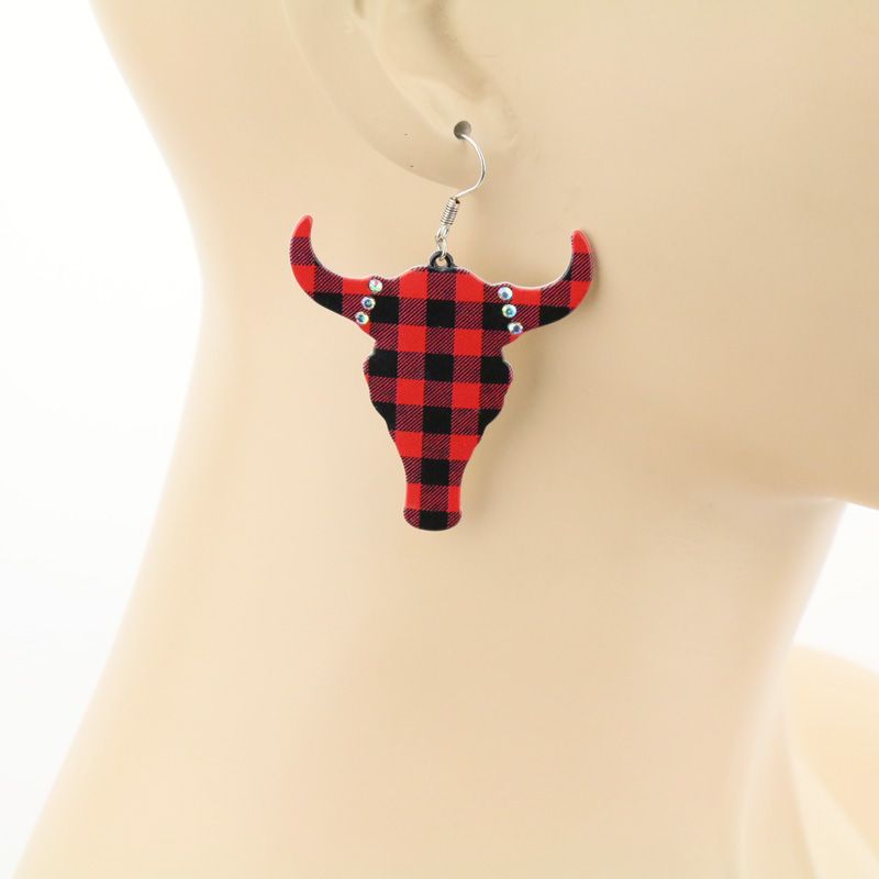 Steer Head Fish Hook Earrings - Image 2