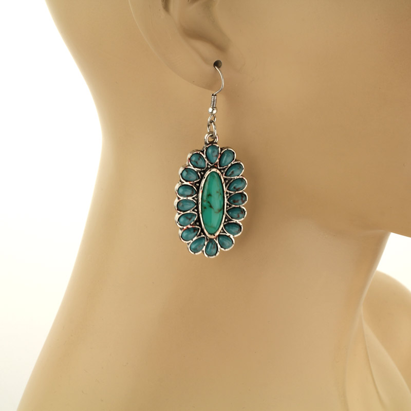 Concho Fish Hook Earrings - Image 2