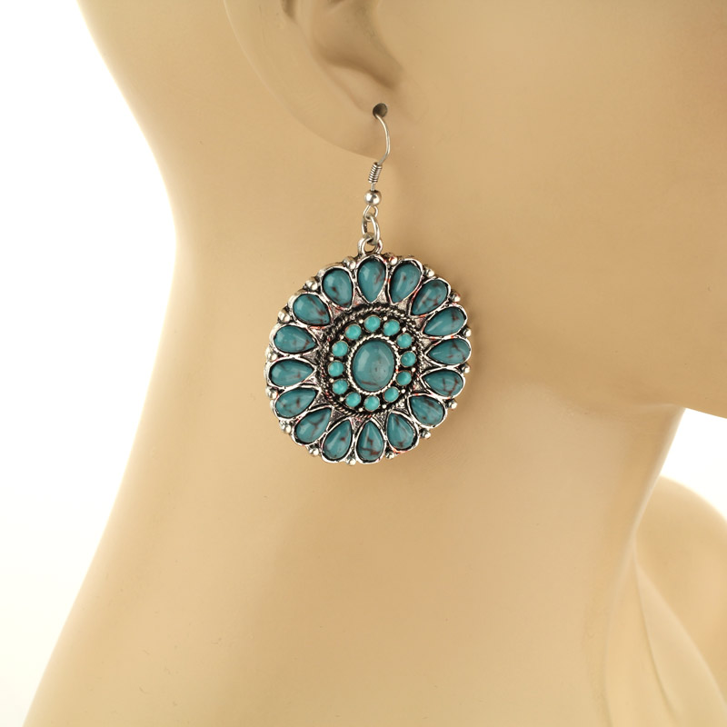 Concho Fish Hook Earrings - Image 2