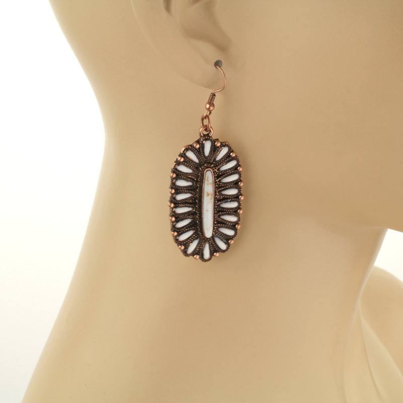 Concho Fish Hook Earrings - Image 2