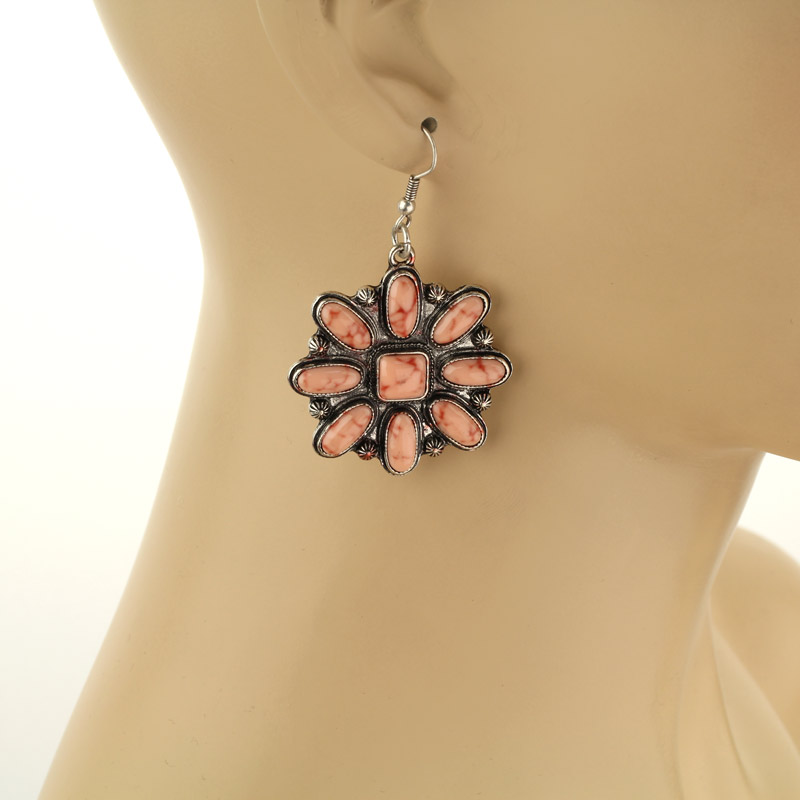 Concho Fish Hook Earrings - Image 2