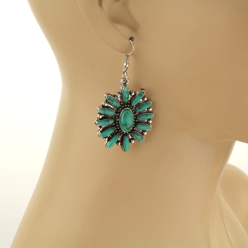 Concho Fish Hook Earrings - Image 2