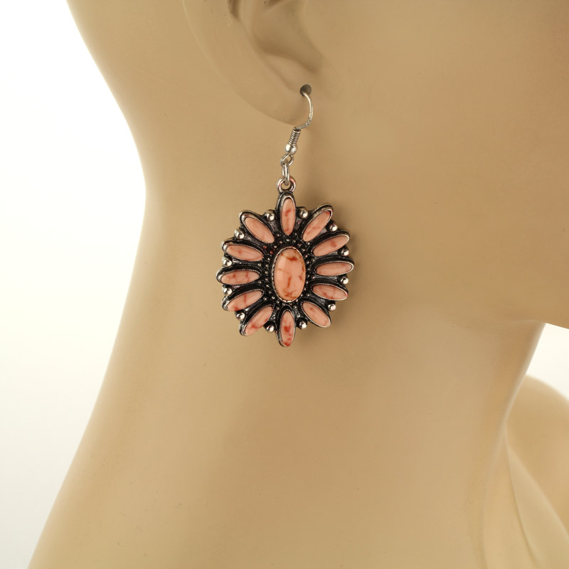 Concho Fish Hook Earrings - Image 2