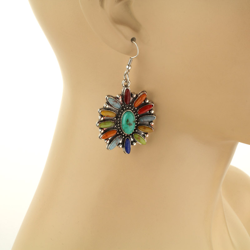 Concho Fish Hook Earrings - Image 2