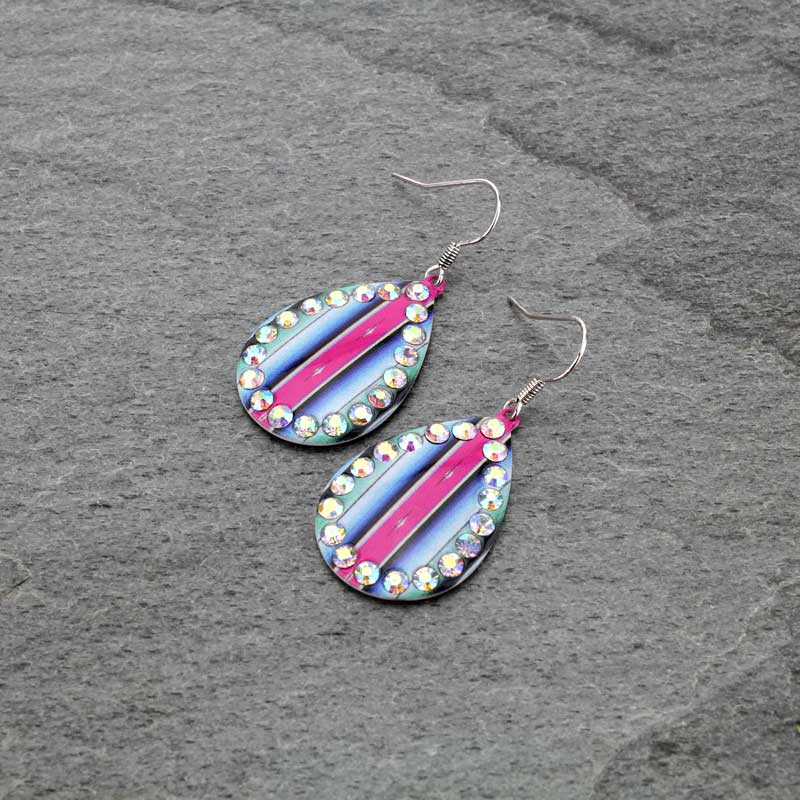 Teardrop Printed Fish Hook Earrings
