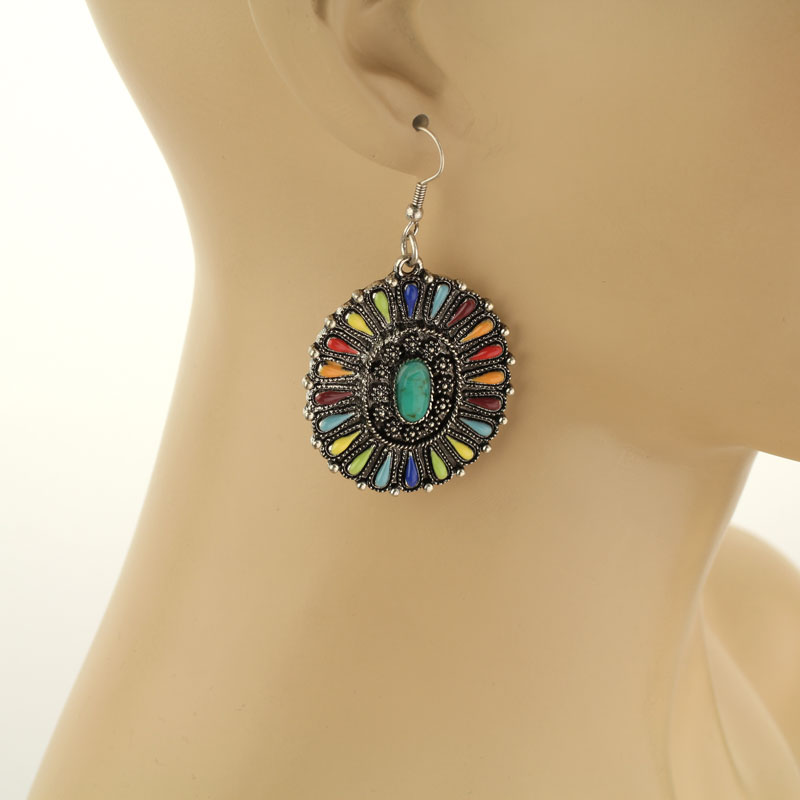 Concho Fish Hook Earrings - Image 2