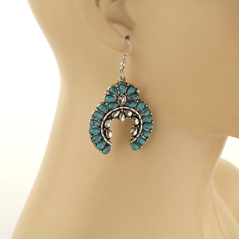 Squash Blossom Fish Hook Earrings - Image 2