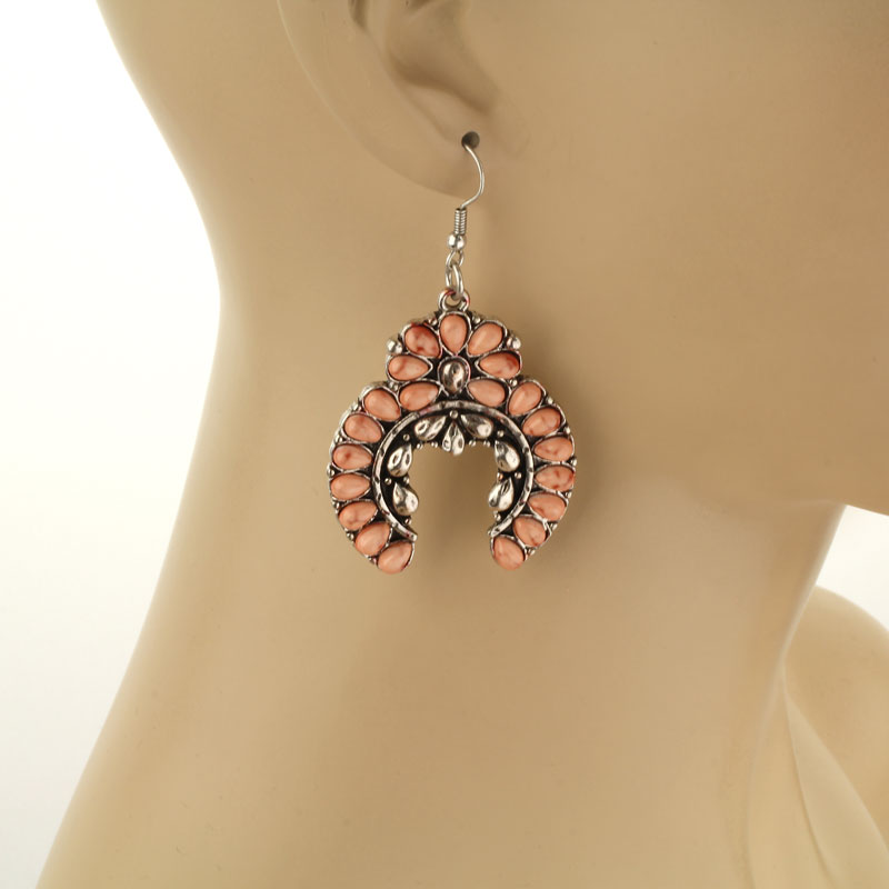 Squash Blossom Fish Hook Earrings - Image 2