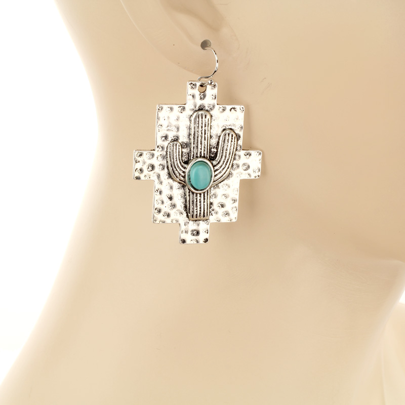 Cactus Natural Stone Earrings - Image 2