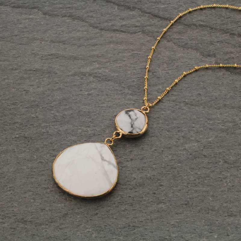 Teardrop Precious Stone Necklace - Image 2