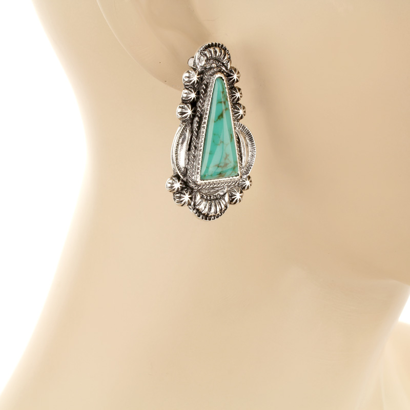 Western Triangle Design Post Earrings - Image 2