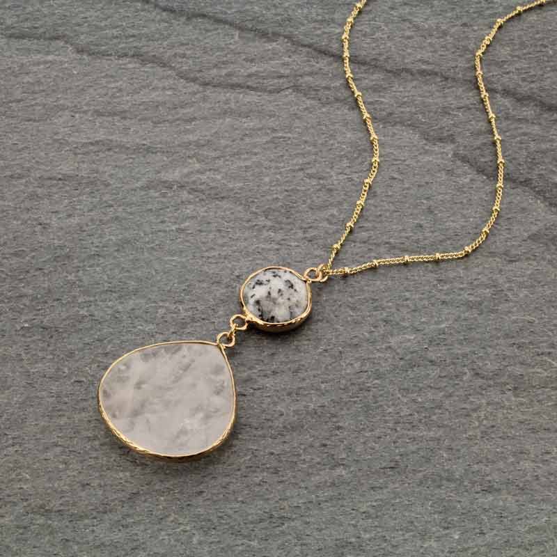 Teardrop Precious Stone Necklace - Image 2
