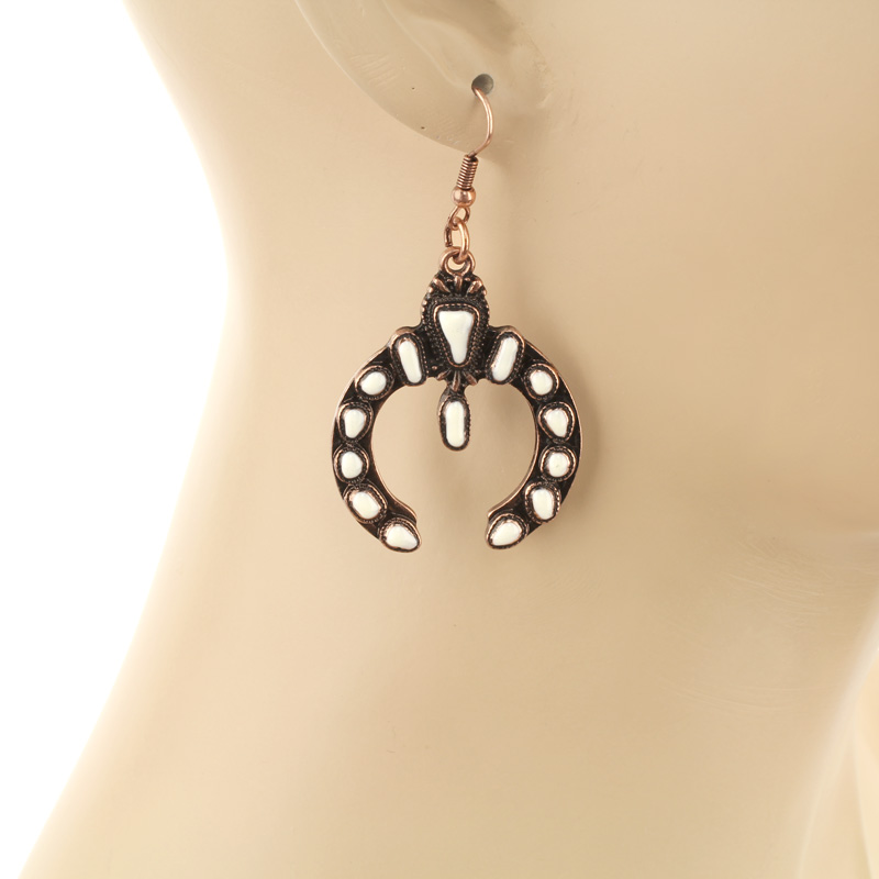 Western Squash Blossom Fish Hook Earrings - Image 2