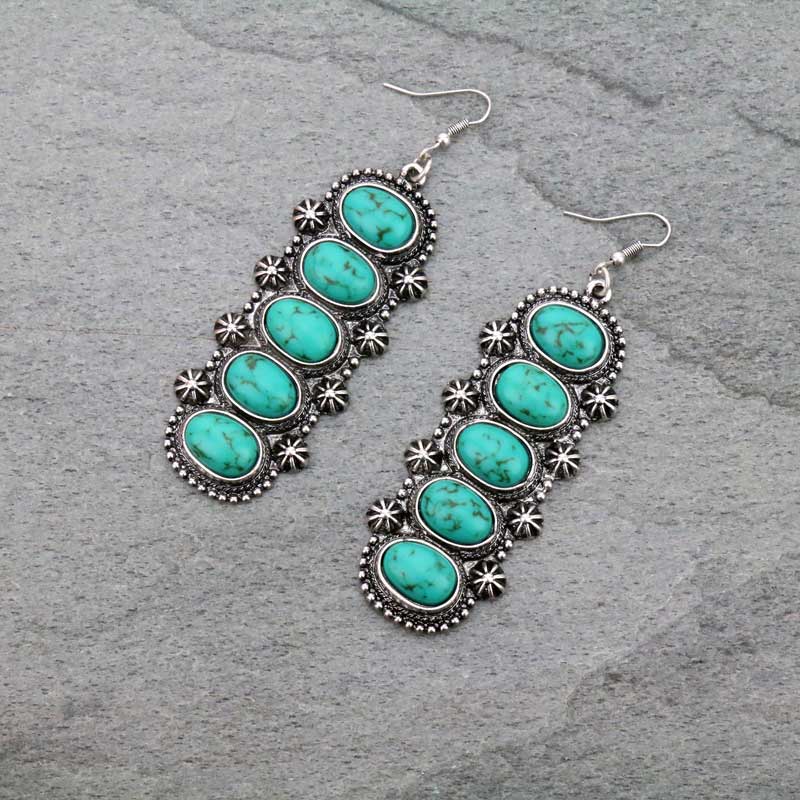Oversized Western Design Fish Hook Earrings