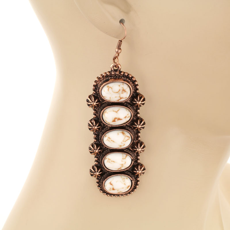 Oversized Western Design Fish Hook Earrings - Image 2
