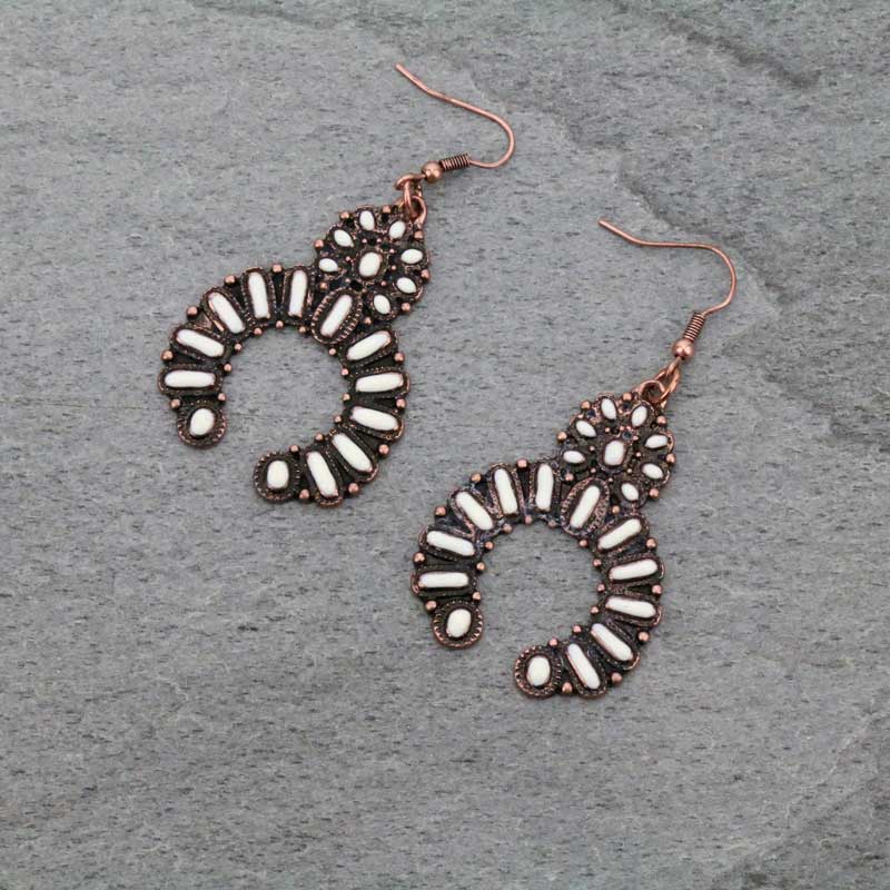 Western Squash Blossom Fish Hook Earrings