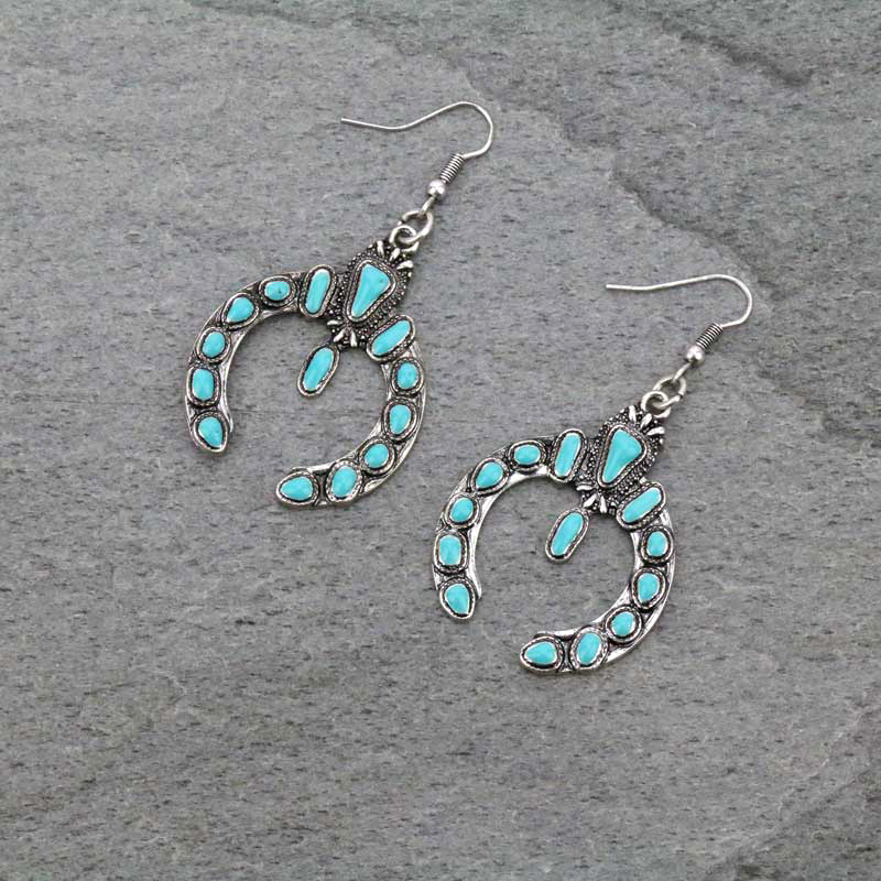 Western Squash Blossom Fish Hook Earrings