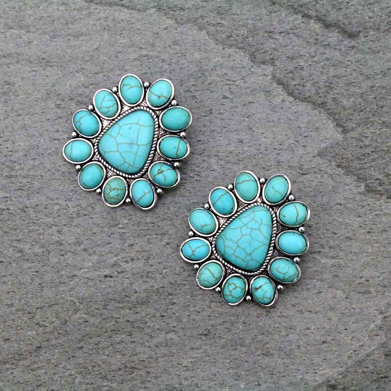 Western Style Stone Post Earrings