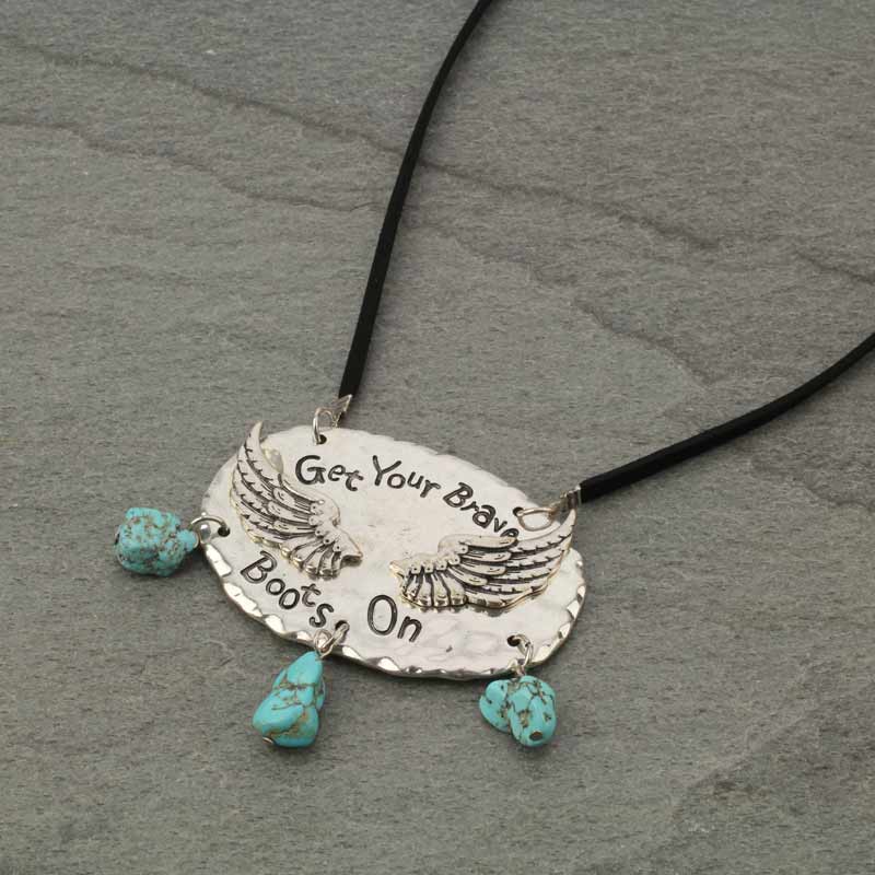 "Get Your Brave Boots On" Necklace