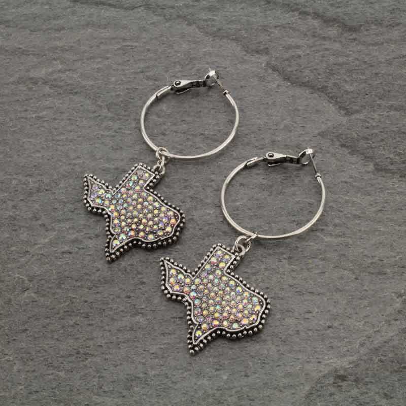 Texas State Map Hoop Earrings