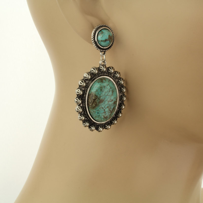 Natural Stone Post Earrings - Image 2