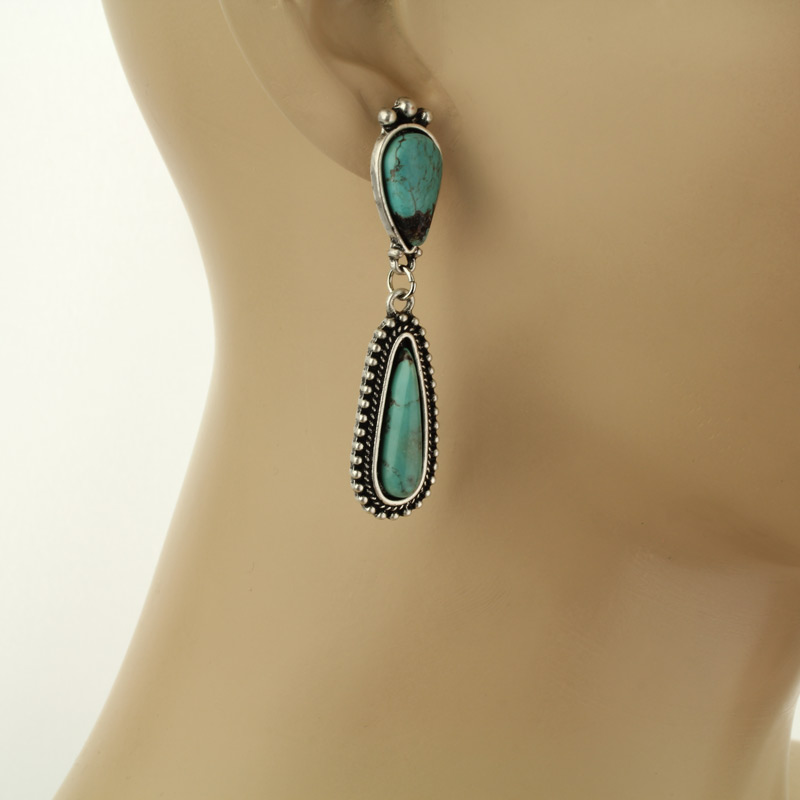 Natural Stone Post Earrings - Image 2