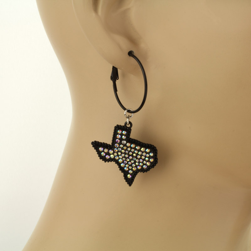 Texas State Map Hoop Earrings - Image 2