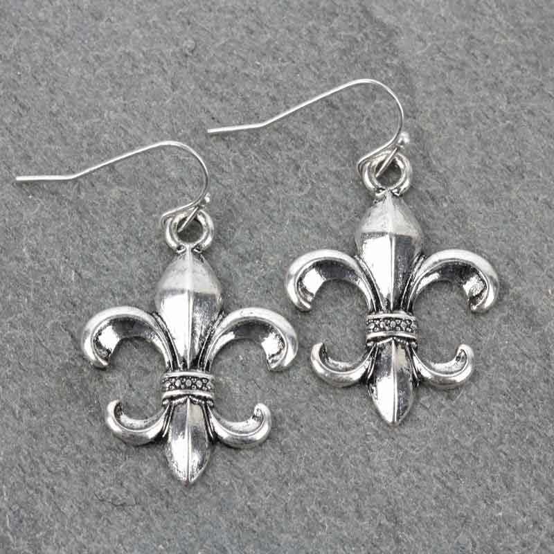 Fleur De Lis Fish Hook Earrings