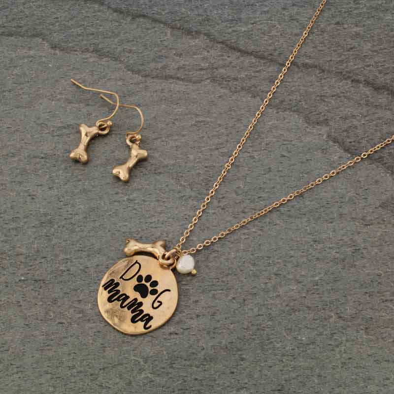 "DOG MAMA" Necklace Set