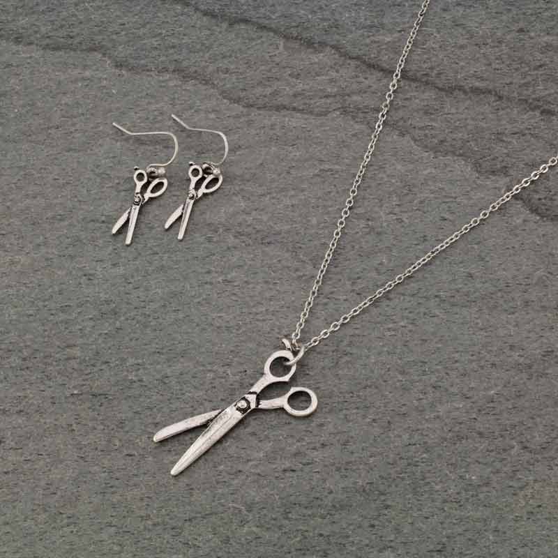 Dainty Scissors Necklace Set