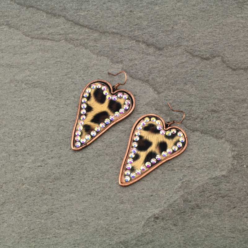 Heart Leather Fish Hook Earrings