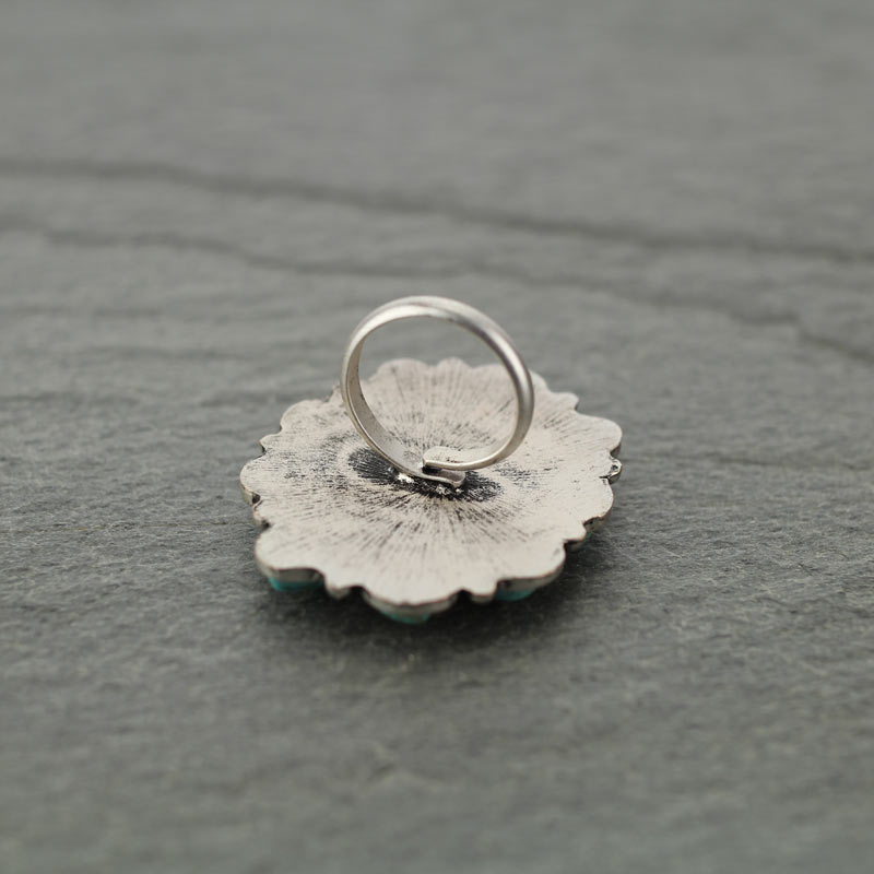 Big Natural Turquoise Adjustable Ring - Image 3