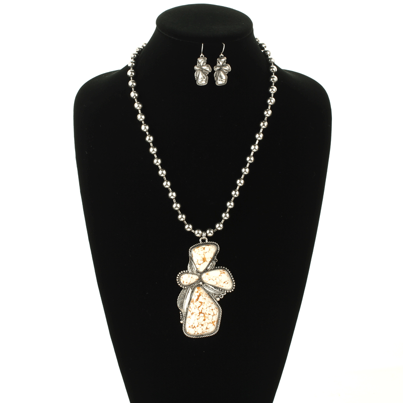 Stone Pendant Necklace Set - Image 2