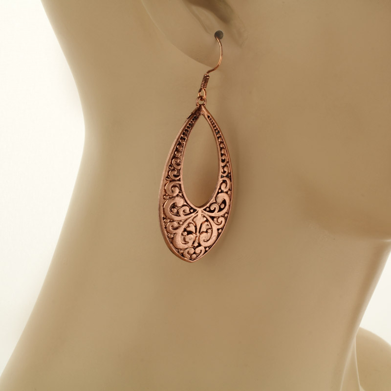 Oval Casting Fish Hook Earrings - Image 2
