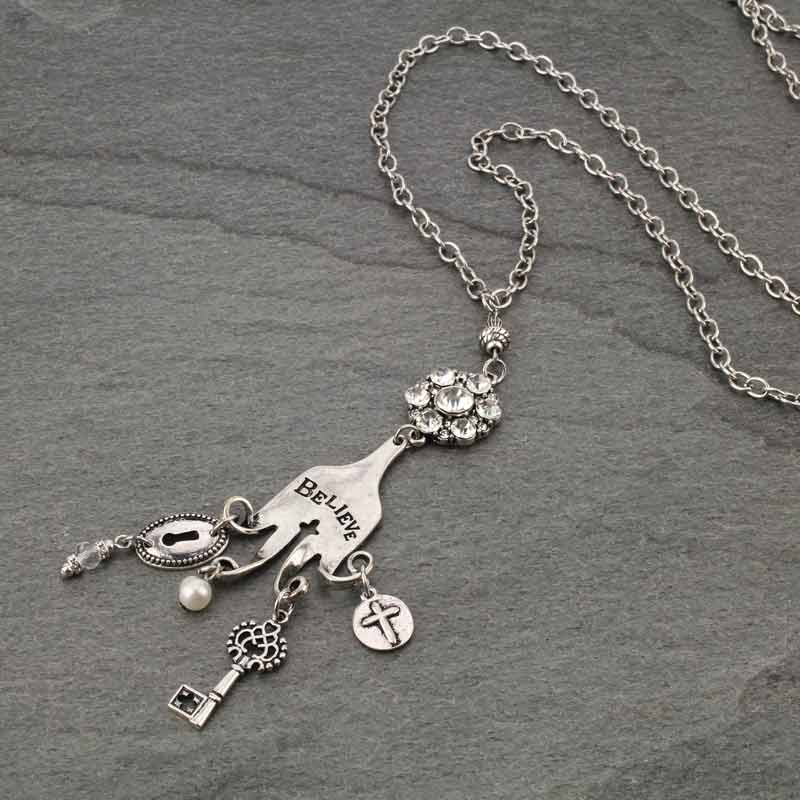 "Believe" Fork Pendant Necklace