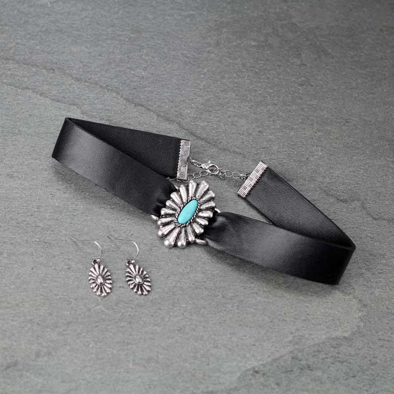 Western Turquoise Choker Set