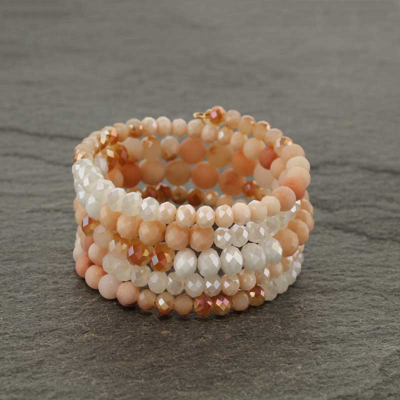 5 Layered Beads Stretch Bracelet