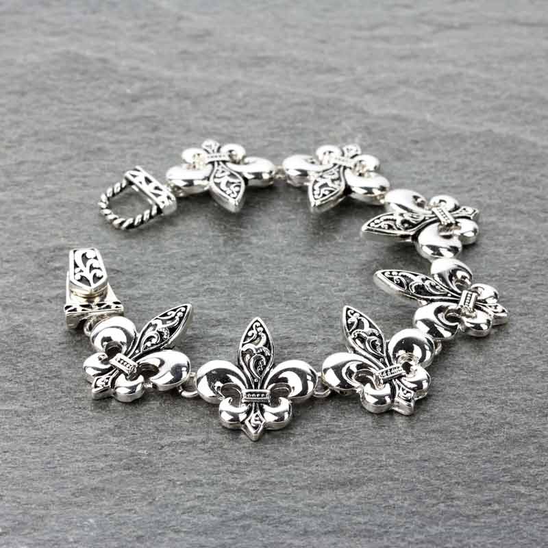 Fleur De Lis Magnetic Link Bracelet - Image 2