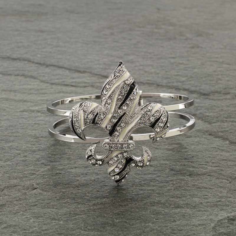Fleur De Lis Zebra Bangle Bracelet
