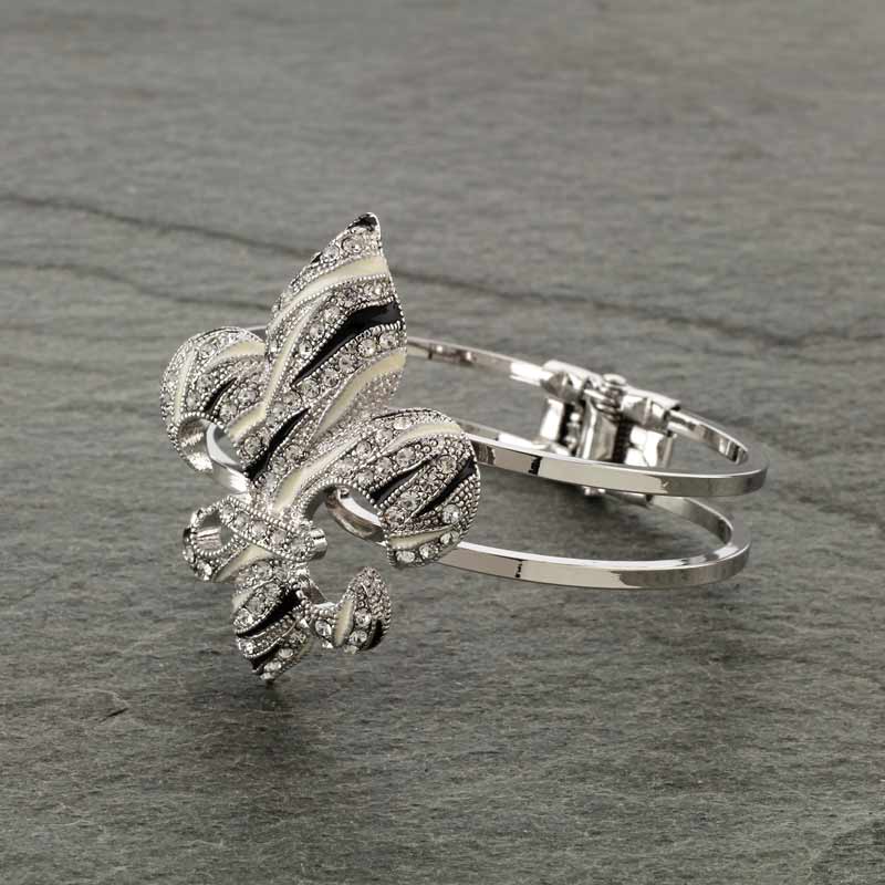 Fleur De Lis Zebra Bangle Bracelet - Image 2